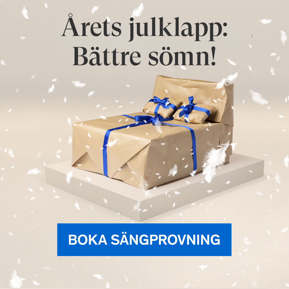 Årets julklapp: Bättre sömn! Boka en sängprovning idag.